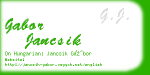 gabor jancsik business card